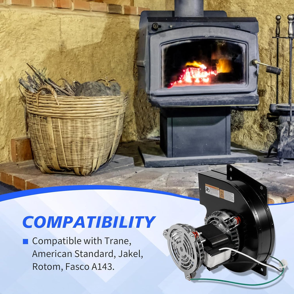 A143/J238-138-1344 Furnace Draft Inducer Blower Exhaust Vent Venter Motor Compatible with Trane 7021-8013, American Standard, Jakel, Rotom FB-RFB337, Fasco 70218924 115V 1/30HP 3000RPM