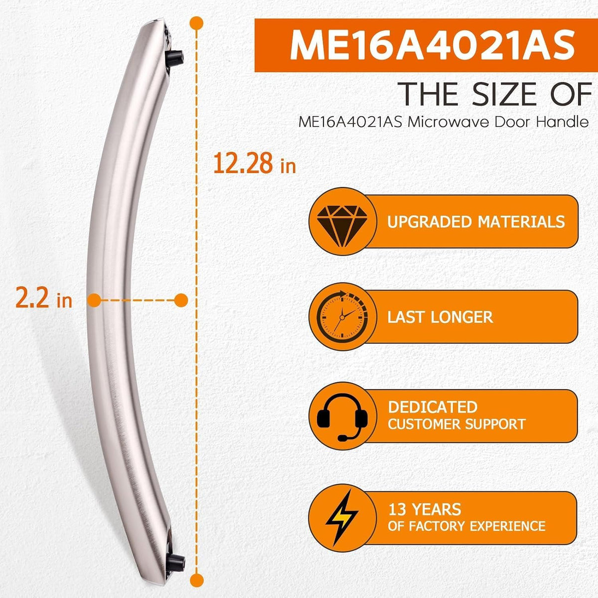 2026 Upgraded ME16A4021AS Microwave Door Handle for Samsung, Silver