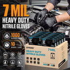 Nitrile Gloves HEAVY DUTY 7 Mil Disposable Rubber Black Gloves XL