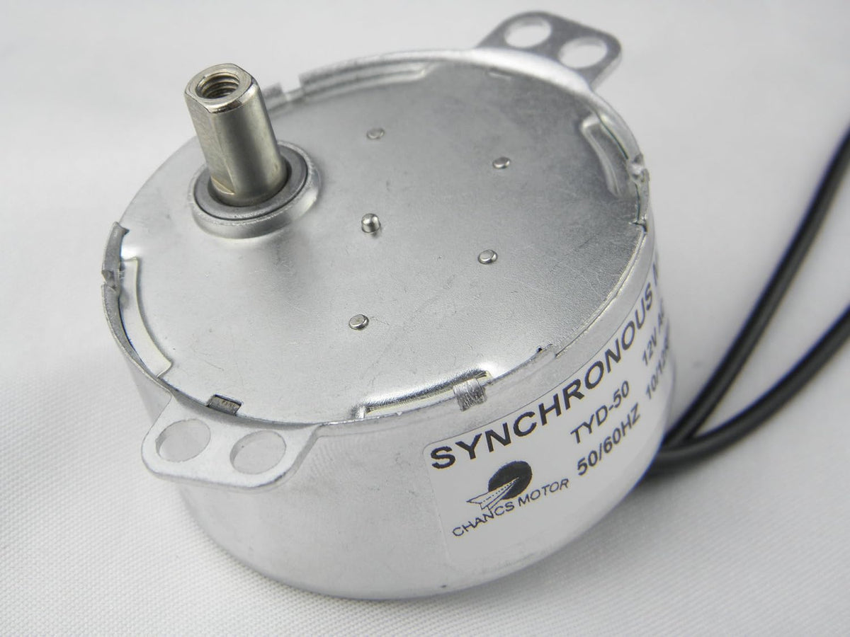 CHANCS Synchronous Synchron Motor TYD-50 12V AC 10-12RPM Flush Shaft 11mm Fixed Rotation CW Electric Motor