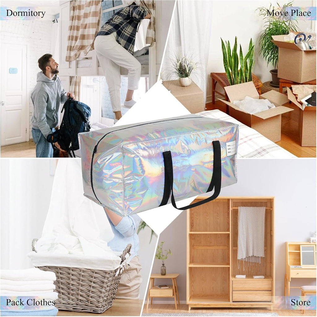 Heavy Duty Moving Bags 8-Pack,93L Extra Large Storage Bags with Strong Zipper&Reinforced Handles for College