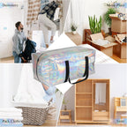 Heavy Duty Moving Bags 8-Pack,93L Extra Large Storage Bags with Strong Zipper&Reinforced Handles for College