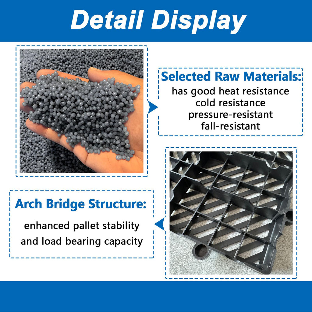Plastic Pallets, Lightweight Moisture-Proof Waterproof Floor Pallet, Breathable Grid Ventilation Storage Pad