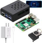 TRASKIT Basic kit for Raspberry Pi 5 2GB RAM,27W PD Power Supply,PI5 Case, Active Cooler and Pi 5 2GB Single Board Included