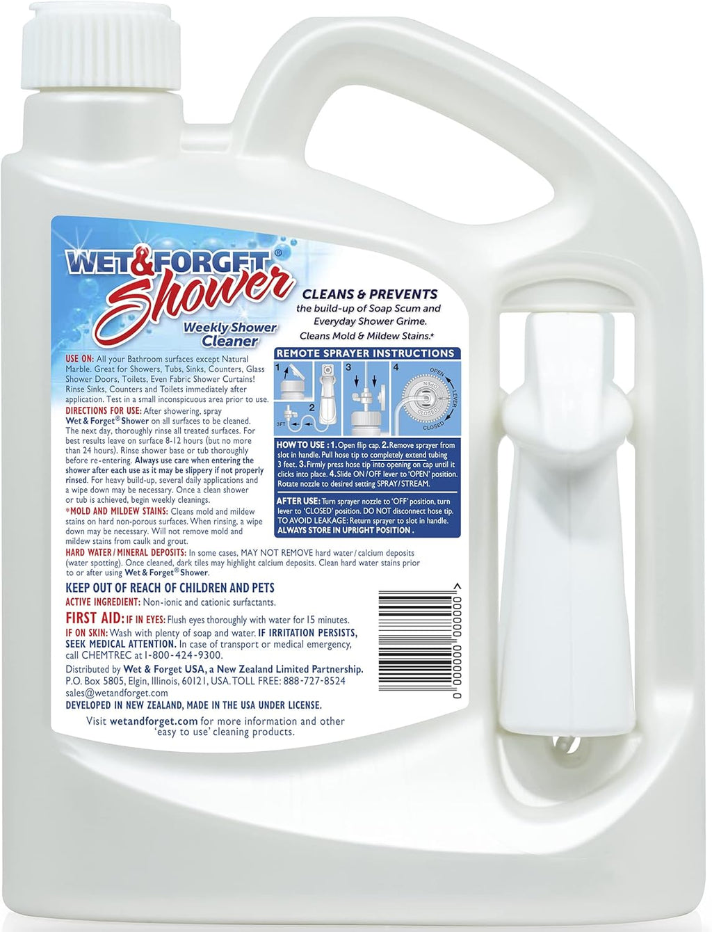 Shower Cleaner Spray, No Scrub, Vanilla Scent, 64 Fl Oz