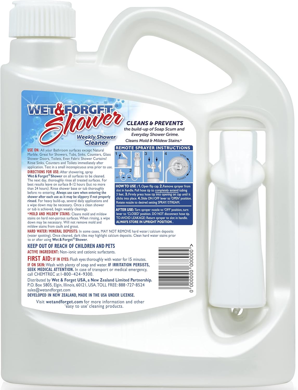 Shower Cleaner Spray, No Scrub, Vanilla Scent, 64 Fl Oz