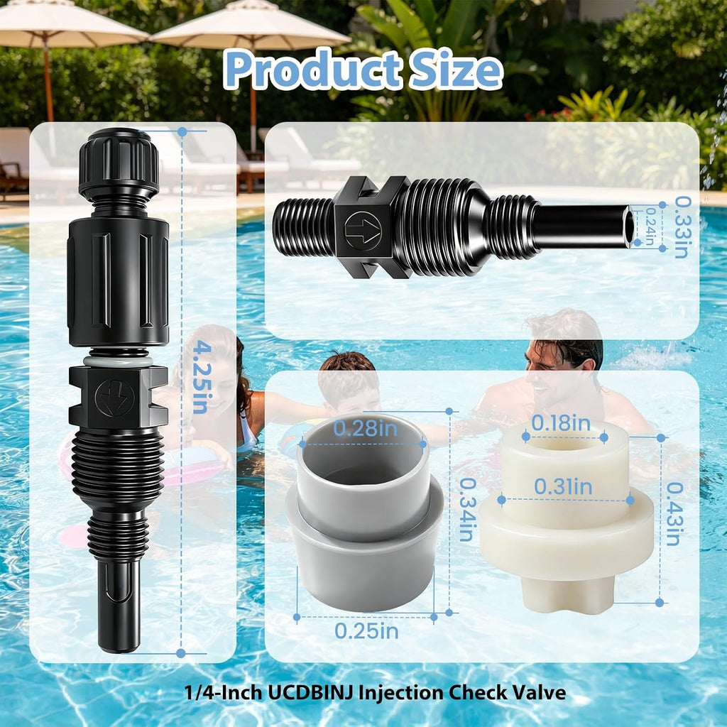 1/4-Inch UCDBINJ Injection Check Valve for Stenner Pumps, 2 Pack