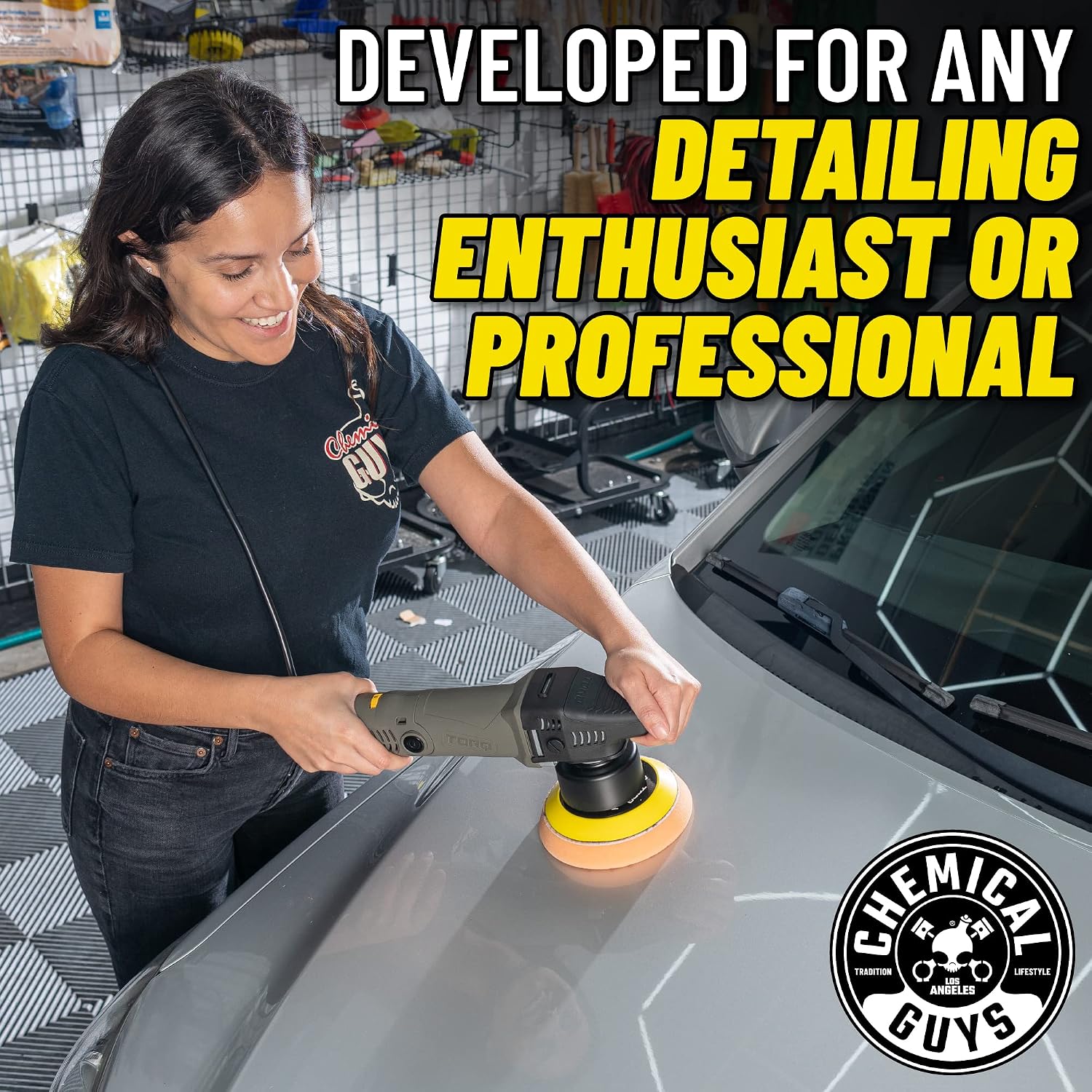 TORQX Dual Action Polisher Detailing Kit with Bag, 13-Piece | 800W 9mm dual-action polisher with cutting, polishing
