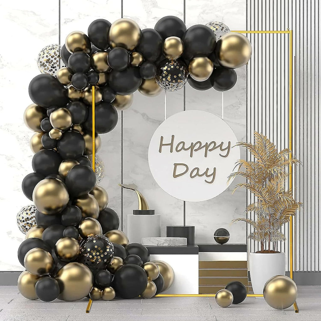 Metal Wedding Arch Backdrop Stand 6.6x5 FT Gold Square Balloon Arch Frame for Wedding, Birthday Party, Baby Shower