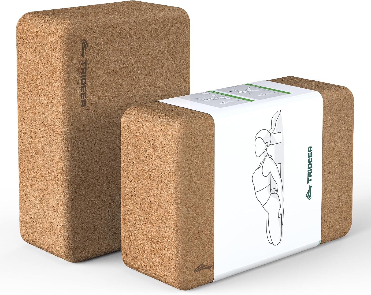Cork Yoga Blocks, 2 Pack Yoga Blocks Natural Cork, High Density Yoga Block with Non Slip Surface, Eco-Friendly Yoga