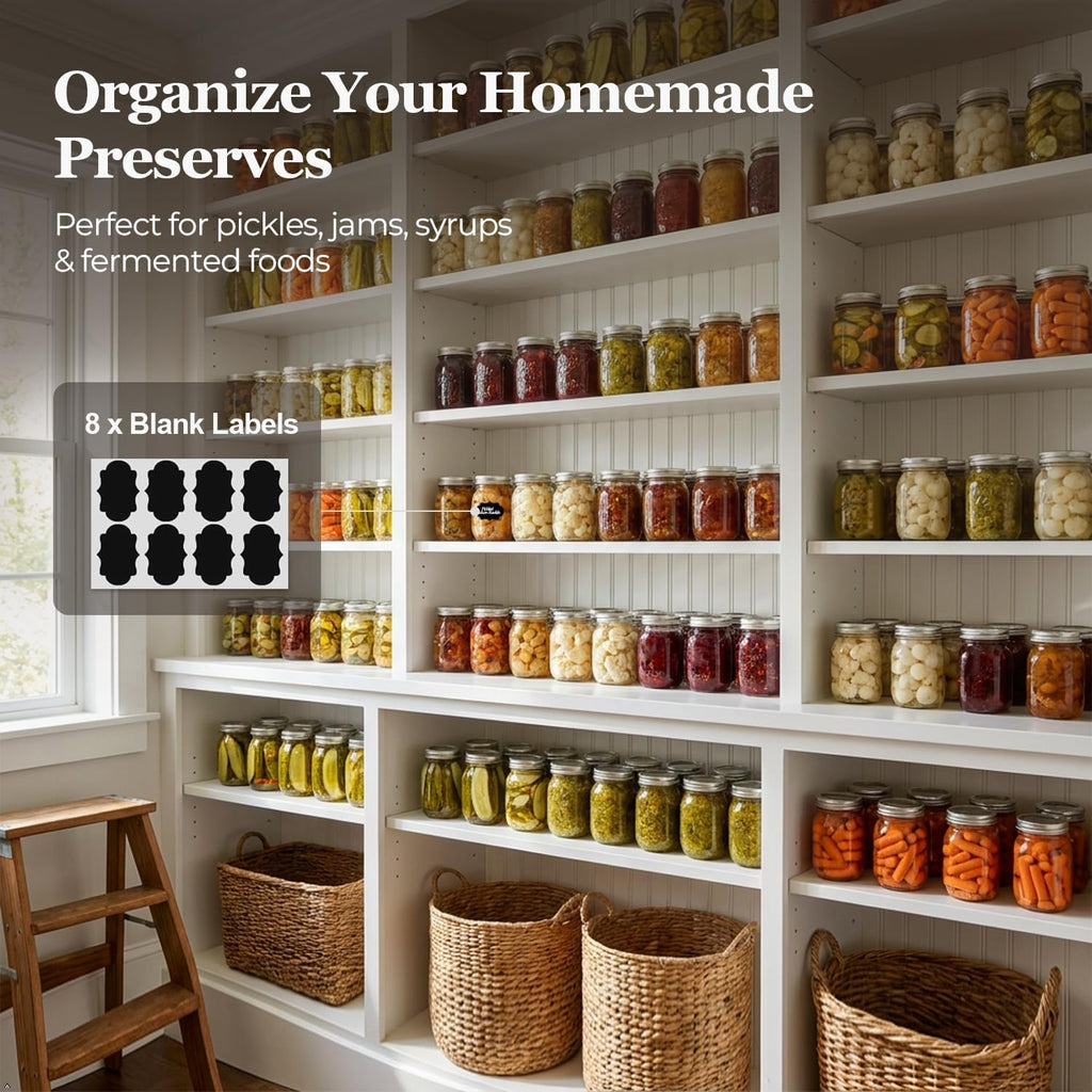 Regular Mouth Mason Jars 16 oz with Lids, 6 Pack Canning Jars