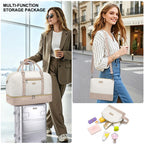 Large Weekender Bag for Women Travel: 3PCS Duffel Bag with Shoe Compartment