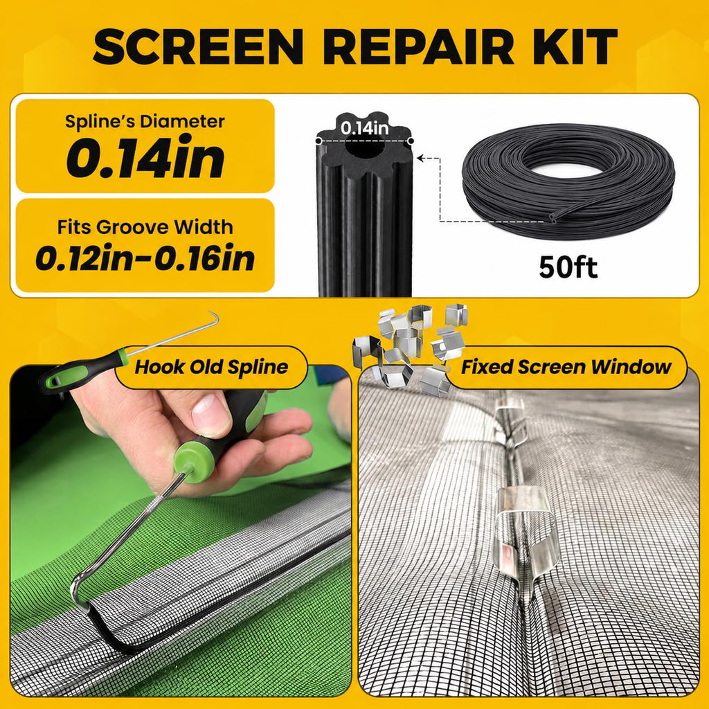 Window Screen Replacement, 6in1 Window Screen Door Repair Kit