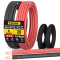 TKDMR 2 AWG OFC Battery Cable, 20FT Red & Black Welding Wire