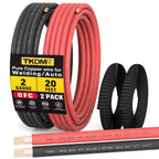 TKDMR 2 AWG OFC Battery Cable, 20FT Red & Black Welding Wire