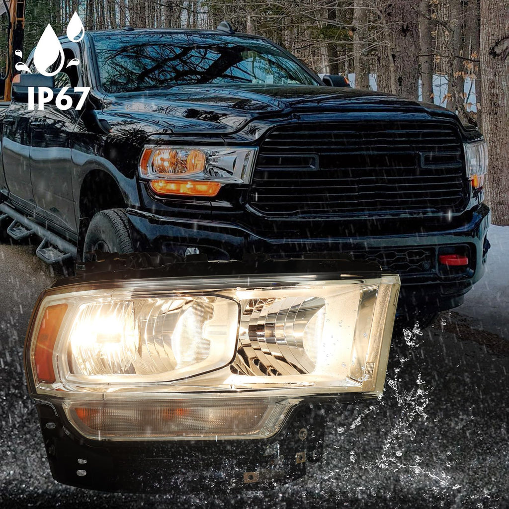 Headlight Compatible with Dodge Ram 2500 3500 2019-2024 Right Halogen