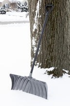 27" Combination Snow Shovel/Pusher with Steel-Core Handle, Graphite/Black