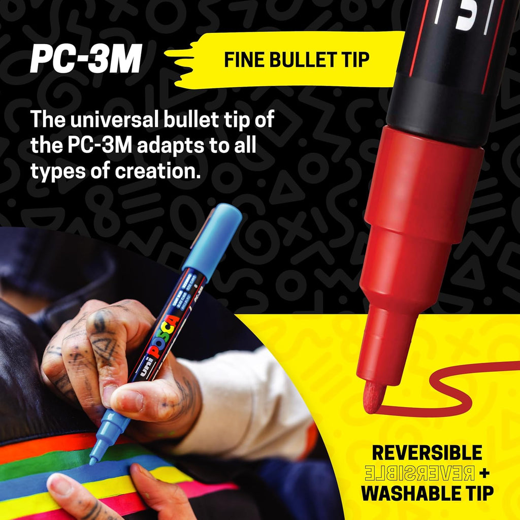 Paint Markers, 3M Fine Point Acrylic Paint Pens with Reversible Tips, Art Supplies For Gifts, Decorations Fabric