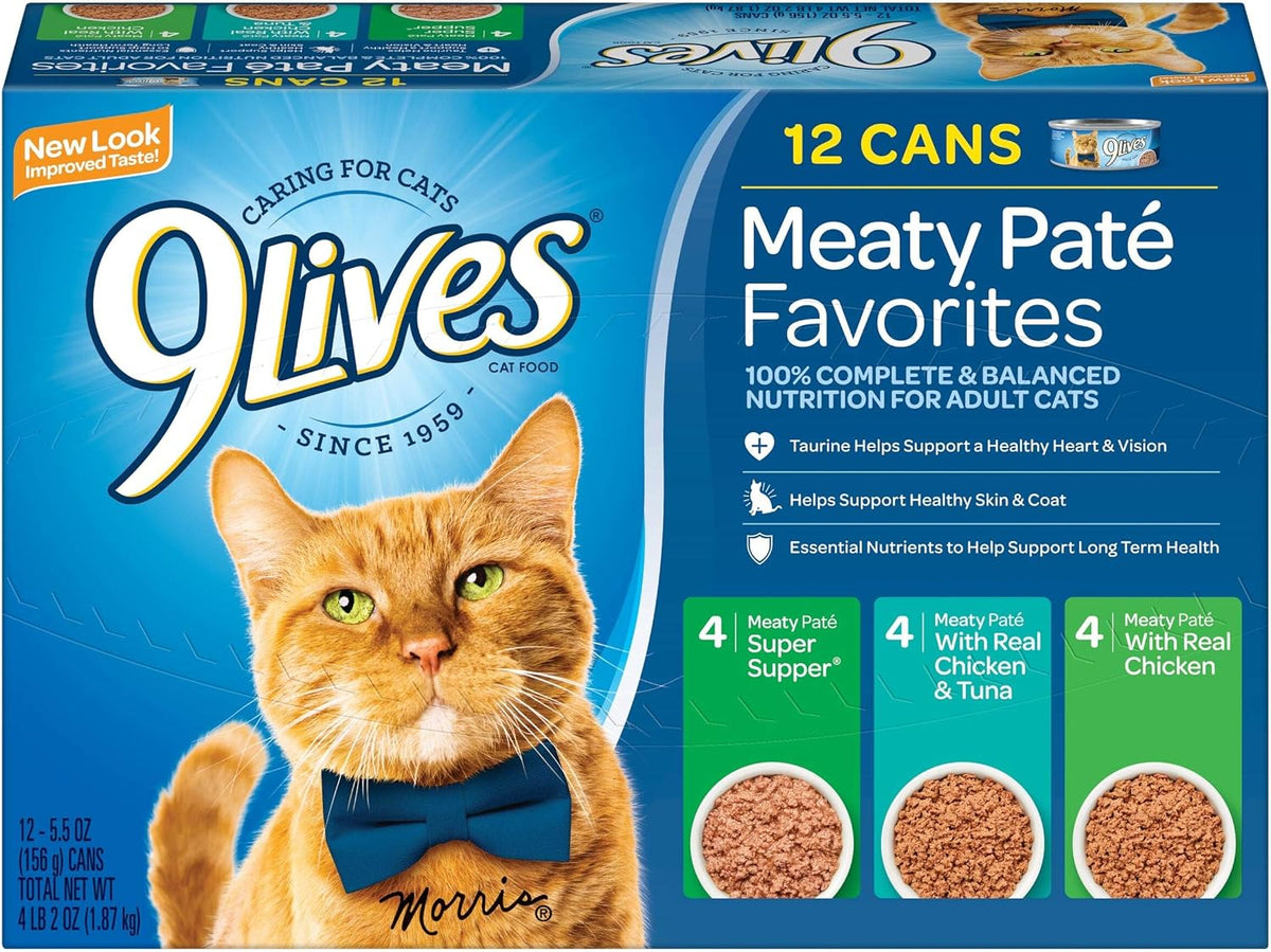 Paté Favorites Wet Cat Food Variety Pack, 5.5 oz. Cans (Pack of 12)