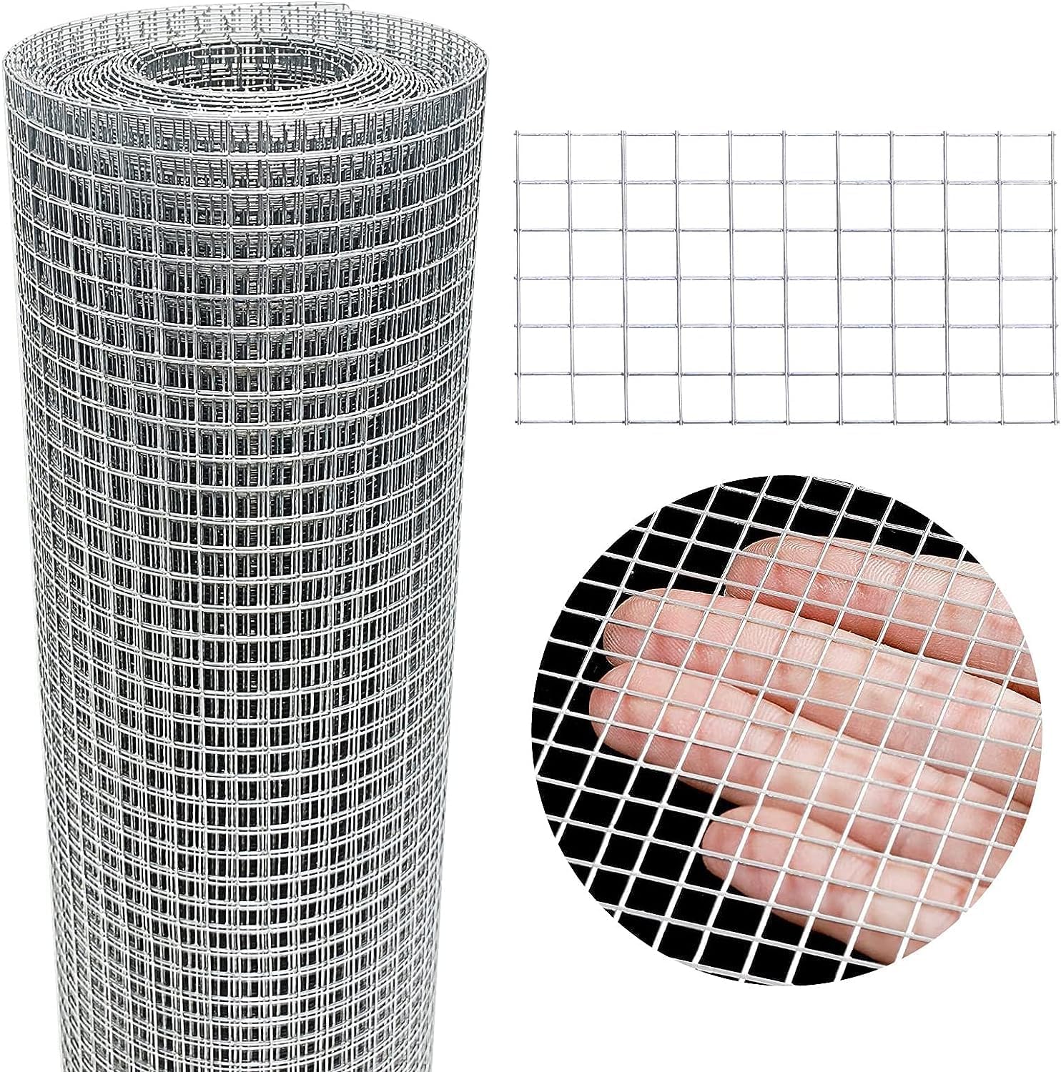 Hardware Cloth 8'' x 10' 1/4 in Galvanized Wire Mesh Roll (23 GA) Chicken Wire Fence Roll for Chicken Pen/coop