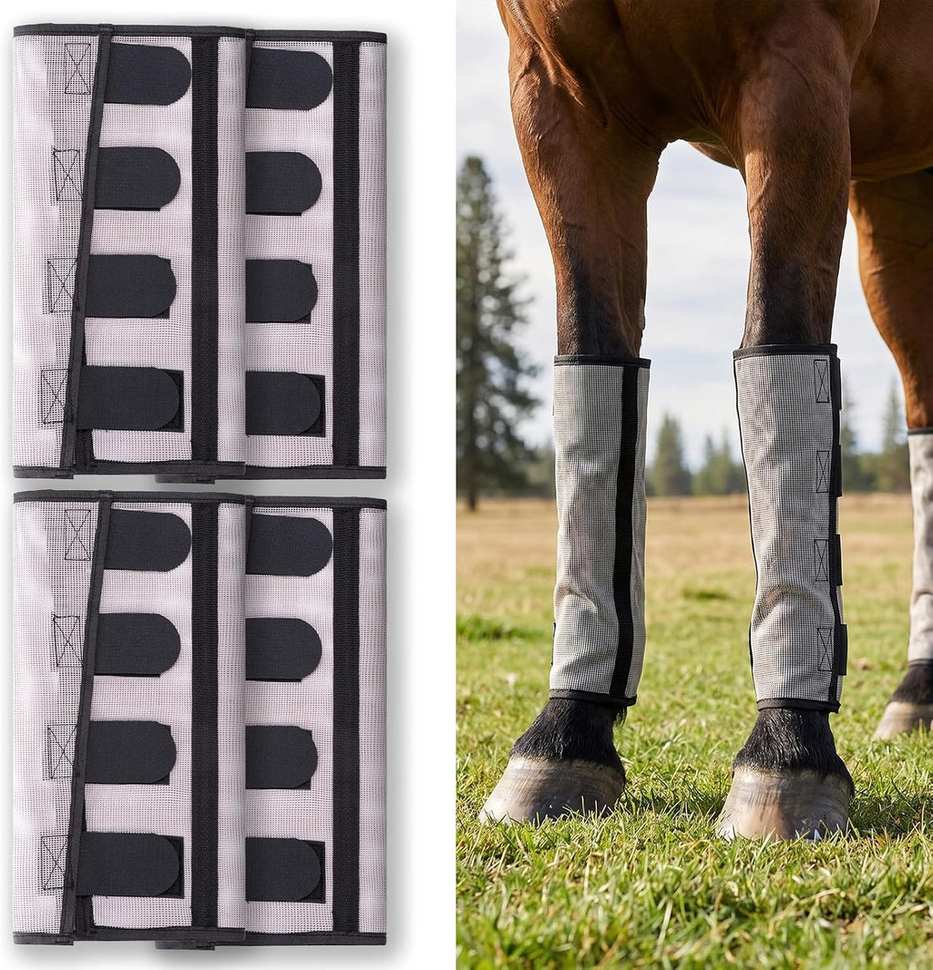 Fly Boots for Horses Set of Four Plastic Loose Fitting Leggings