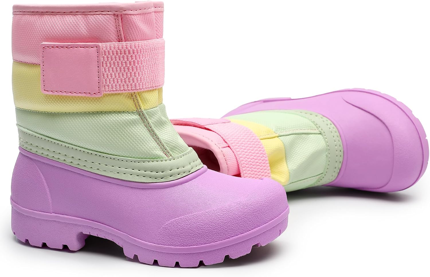 Boys Girls Winter Snow Boots Waterproof Outdoor Warm Liner Non-Slip Elastic Band Shoes for Toddler/Little Kid/Big Kid