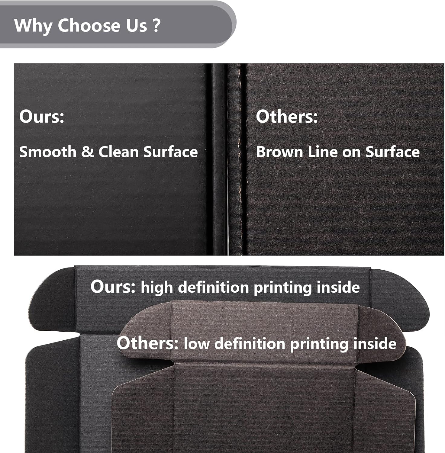 9x6.5x2 Inches Black Shipping Boxes 25 Pack Corrugated Cardboard | Mailing Box for Small Business, Tab Locking