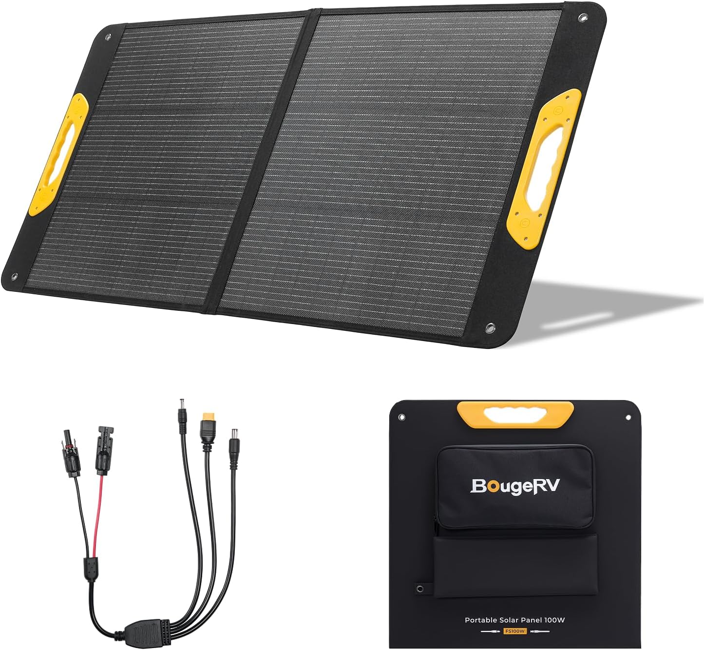 100W Portable Solar Panel, N-Type Foldable Solar Charger Fiberglass | 100W Solar Panel, Fiberglass Layer, Foldable