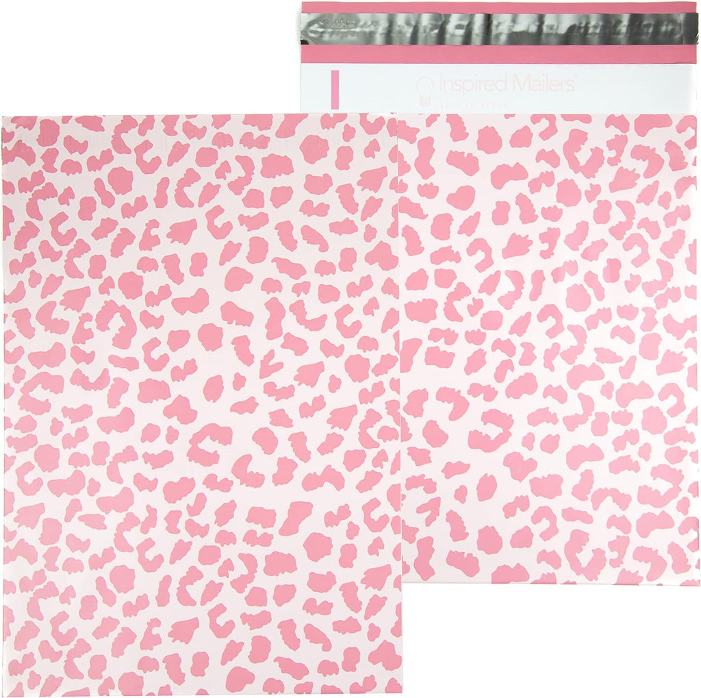 100 Poly Mailers 10x13 - Rose Gold Cheetah- Mailing Bags