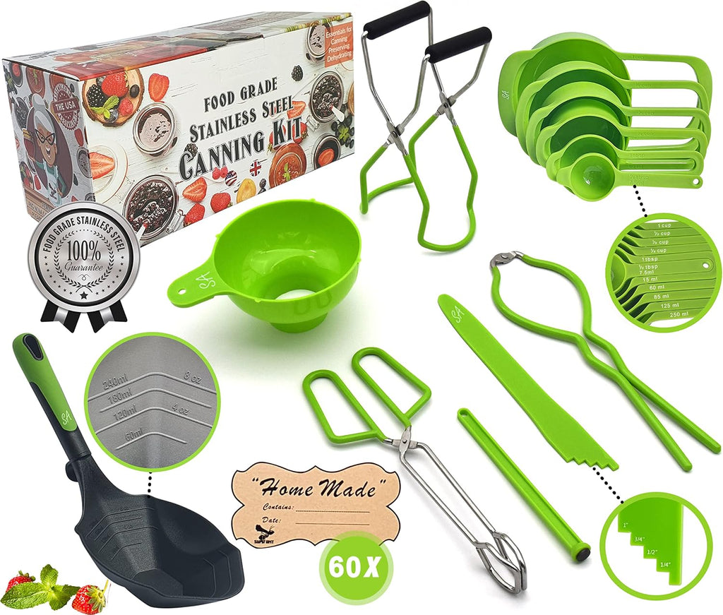 Canning Supplies - US Assembled Certified Food Grade Stainless Steel Canning Kit with XL Ladle, Wide Kitchen Funnel