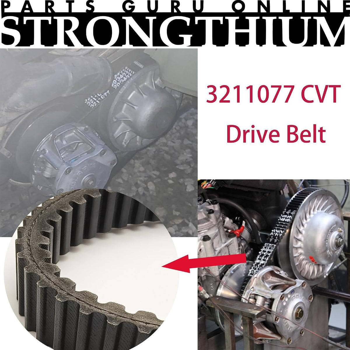 Strongthium 3211077 20G4022 Heavy Duty CVT Drive Belt