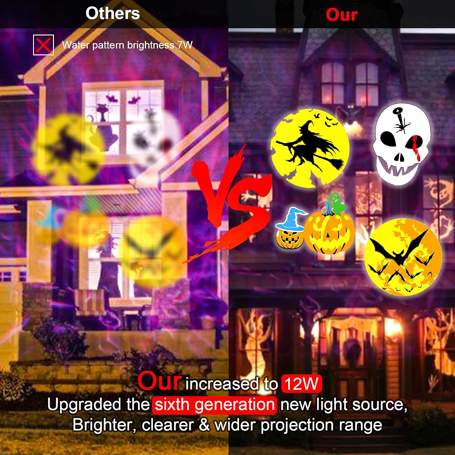 Halloween Projector Lights Outdoor, Snowflake Christmas Projector Lights | LED Holiday Projector Lights Waterproof