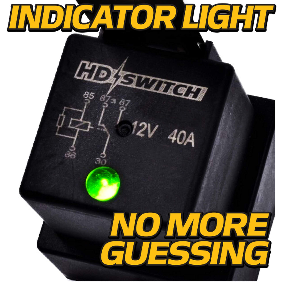 2-Pack 4RD-960388-31 Waterproof Relay w/LED Indicator 12V 40A for Hella