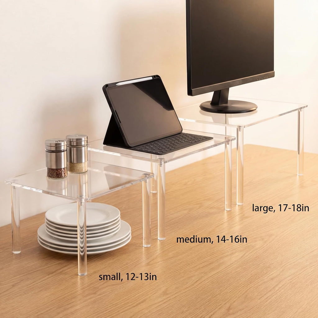 15 Inch Acrylic Risers Display Stands 4-leg Plant Stand | Extra Large Acrylic Risers Display Stands 4-leg Display