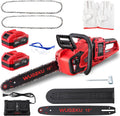 16-Inch 40V Brushless Chainsaw, Fits Makita 18V LXT Batteries | 2×4.0Ah Batteries & Charger, 69 ft/s Cutting, Auto
