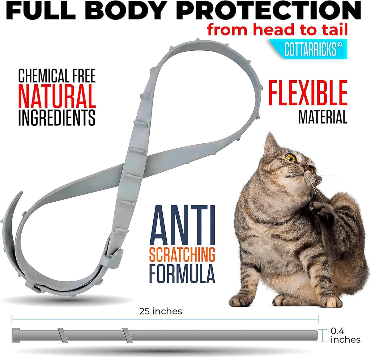 Flea and Tick Prevention for Cats - Collar - 2 Count - Adjustable