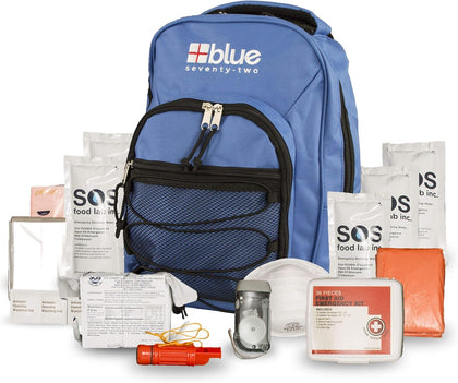 Blue Seventy-Two | 72 Hour Emergency Backpack Survival Kits for 1 Person | Survival Kit for Wildfires, Earthquakes