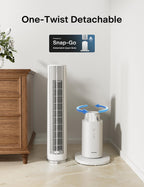 40-Inch Oscillating Tower Fan with Remote for Bedroom, White