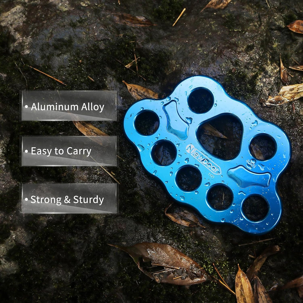 Descender Plate 45KN Paw Rigging Plate 8 Holes Rock Climbing Gear (8 holes/45KN Blue)