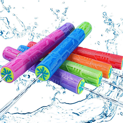 Water Blasters, 6 Pack Foam Water Guns for Kids Adults, Pool Toys Water Squirter Comfortable Handle