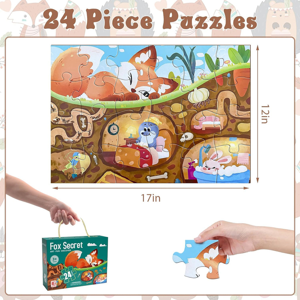 Jumbo Floor Puzzle for Kids, Large Jigsaw Puzzles 24 Piece for Kids Ages 3-5,Preschool Learning & Education Toys