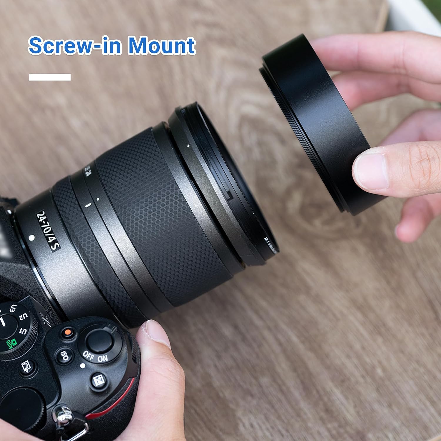 52mm Screw-in Mount Aluminum Metal Lens Hood for DSLR Mirrorless Lens | for Nikon AF Nikkor 50mm f1.8D, Nikon AF