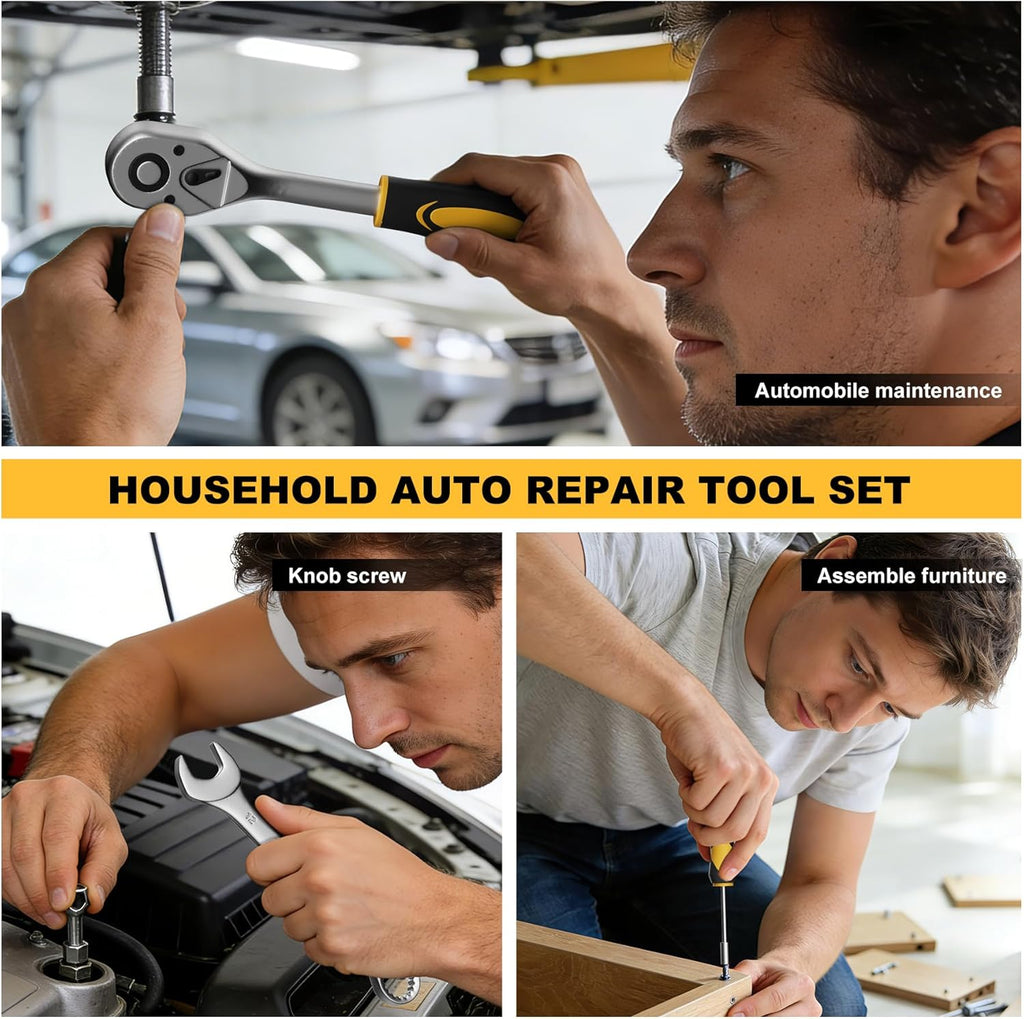 209 Piece Tool Kit for Home Socket Wrench Auto Repair Tool Set,General Household Tool box,Basic Hand Tool Kit,Perfect