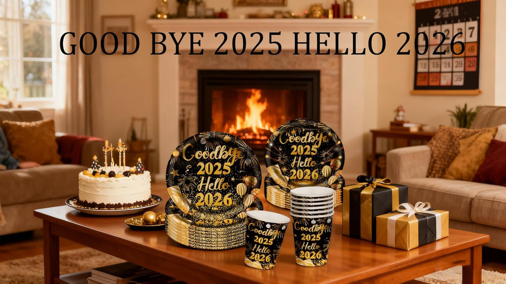 75 Pcs New Years Party Decorations Set Serve 25 New Years Eve Party Supplies 2026 BDTZ Goodbye 2025 Hello 2026 Plates