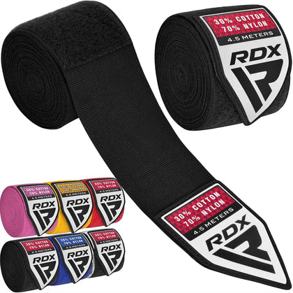 Boxing Hand Wraps 4.5M / 180 Inches – Mexican Style Semi-Elastic MMA Inner Gloves - Wrist Support for Muay Thai