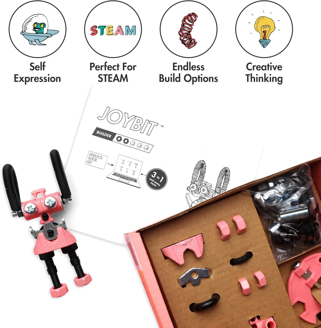 The Off Bits JoyBit Build Your Own Robot Toy Construction Set, Educational Easter Gift Ideas STEM Activities Learning