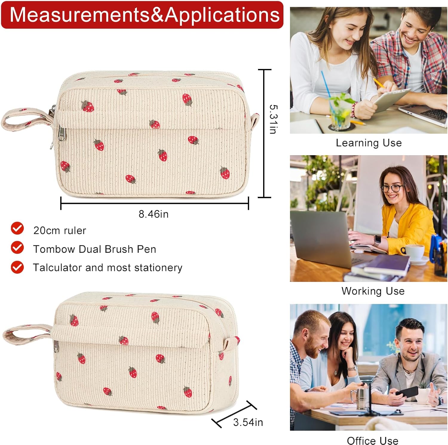 Big Capacity Pencil Case Pencil Pouch Pen Case School Supplies Cute Pencil Box Pencil Bag for Teen Girls Boys Women