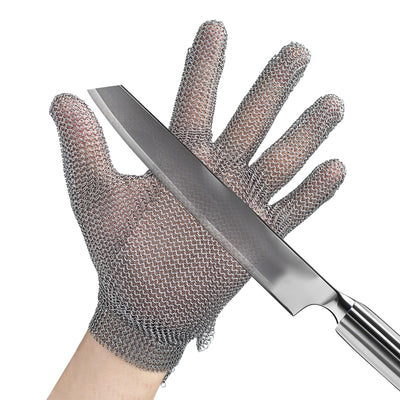 ANSI A9 Cut Resistant Stainless Steel Metal Mesh Chainmail Gloves, Butchers Gloves Food Grade for Kitchen Cooking