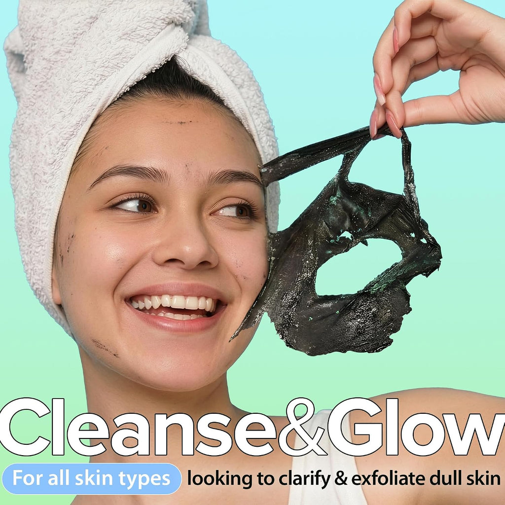 Charcoal Peel Off Face Mask Applicator Set, Deep Pore Cleansing Mask | Pore Minimizer Blackhead Remover with
