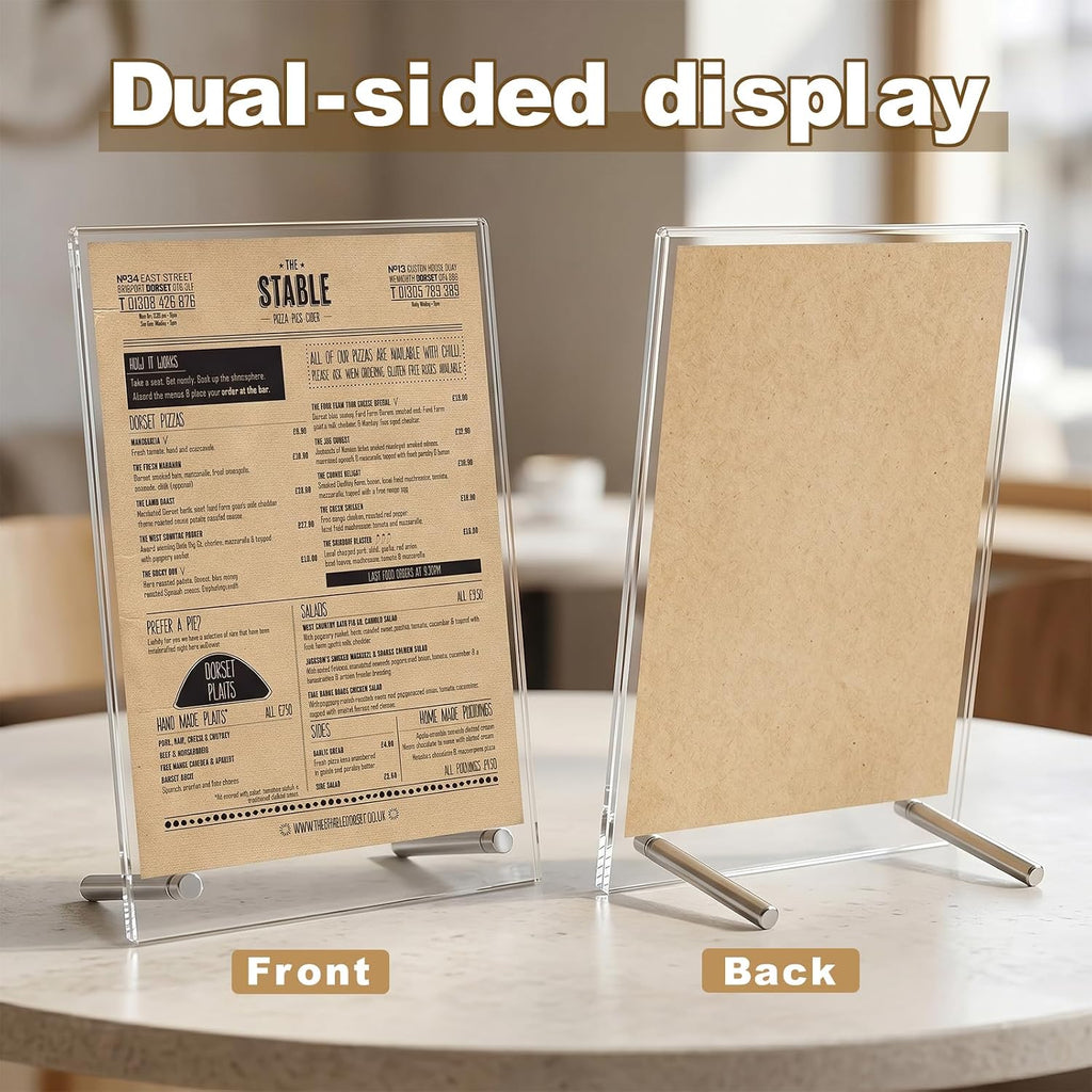 8.5×11 Acrylic Sign Holder,1Pack | Double-sided display,L-shaped design,Double-sided protective film,Versatile for